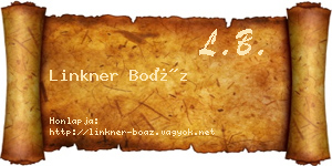 Linkner Boáz névjegykártya